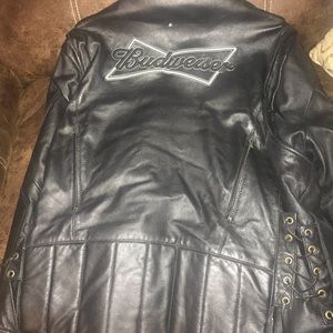 Men’s Budweiser 100% leather jacket